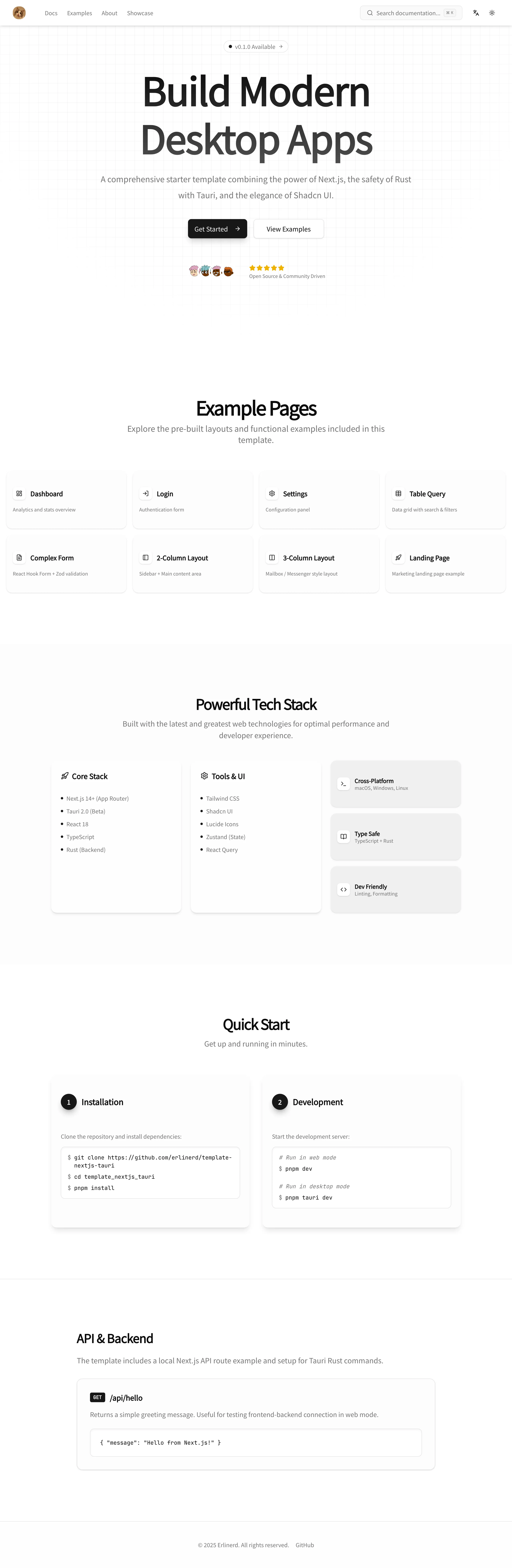 Next.js Tauri Template